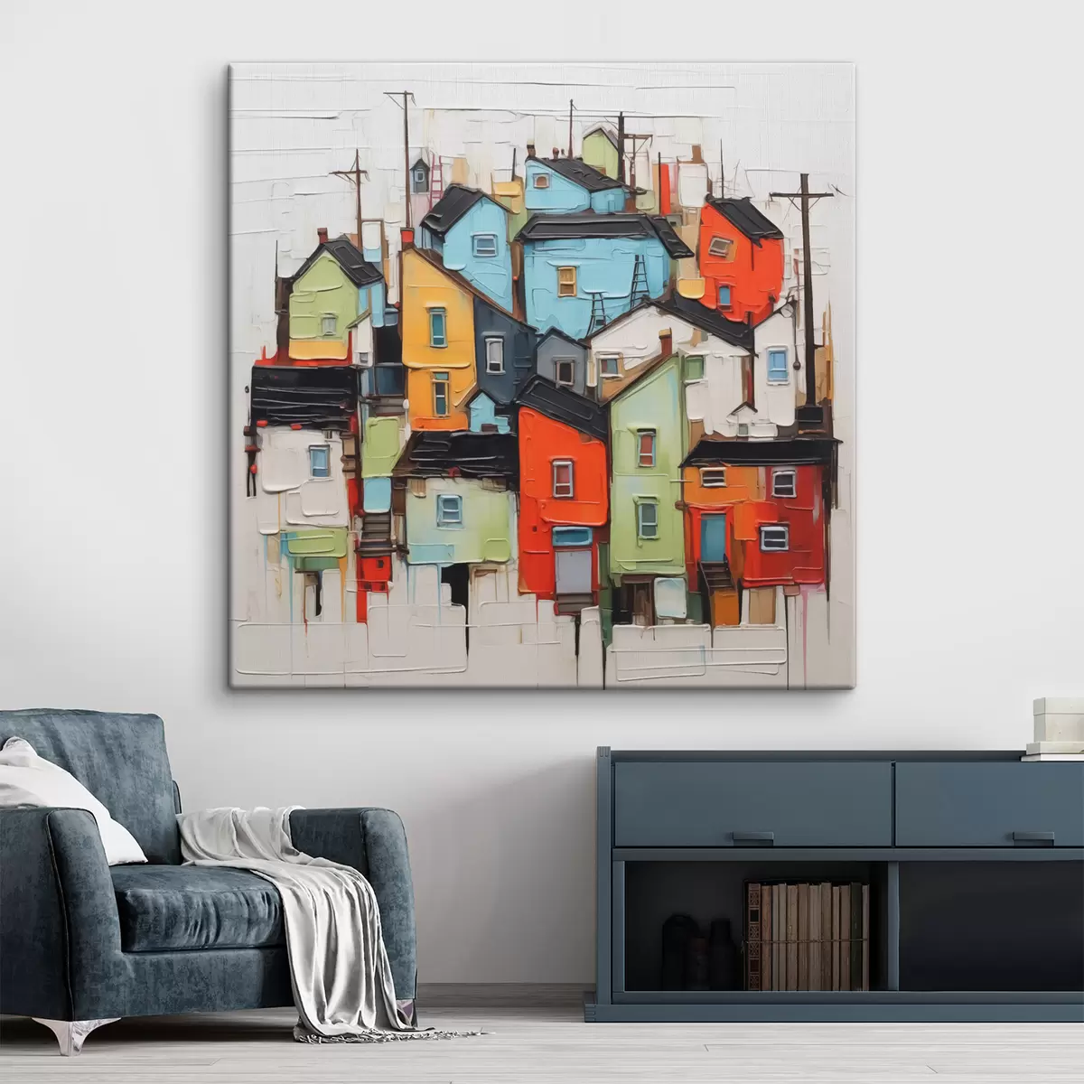 Wandbilder Abstrakte Häuser Nachahmung Pinselstrich s40760