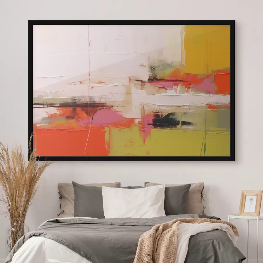 Fototapete Abstrakte Pinselstriche, rot, gelb, grün, orange Farbe f40747