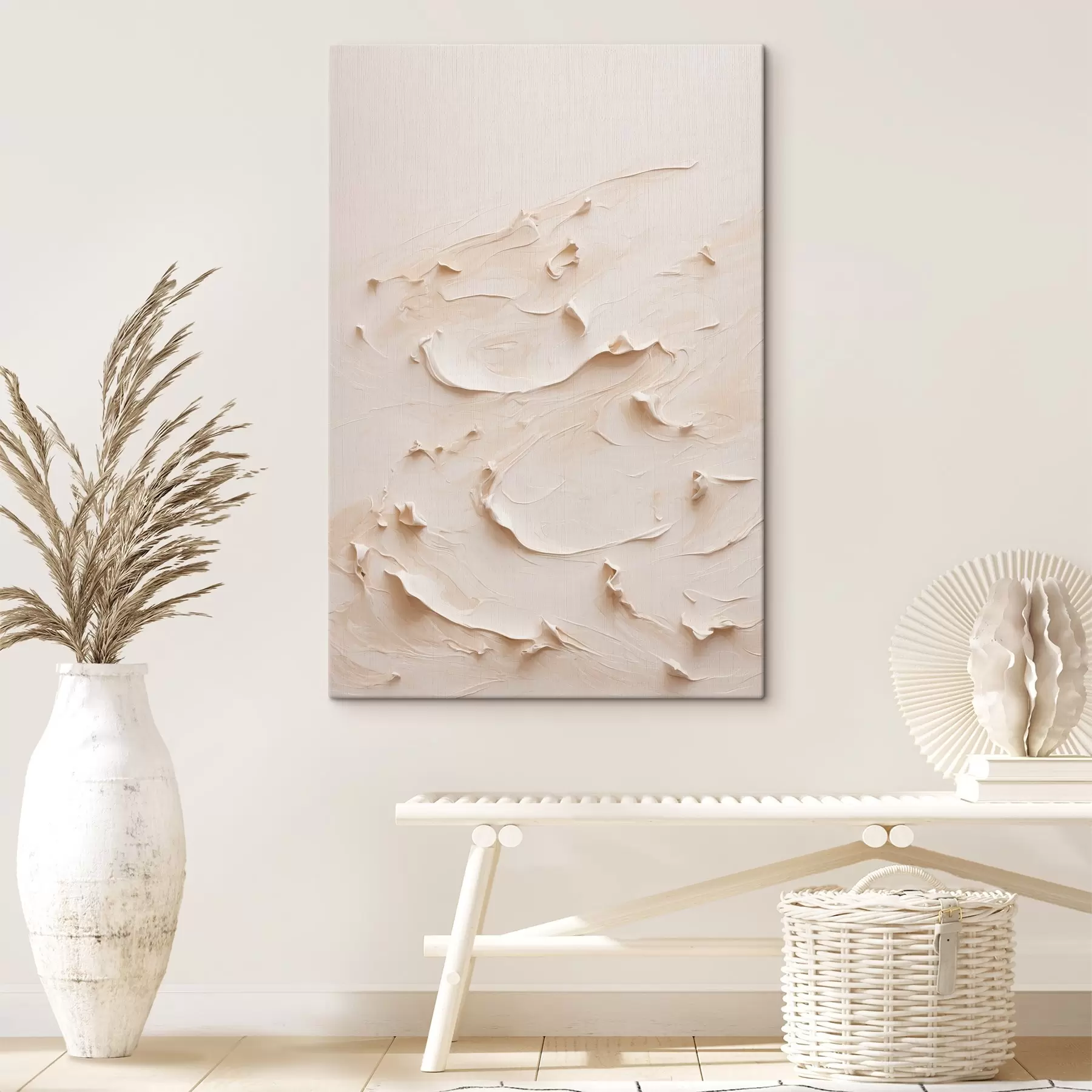 Fototapete Abstrakte Malerei in weißen Ölfarben s40623