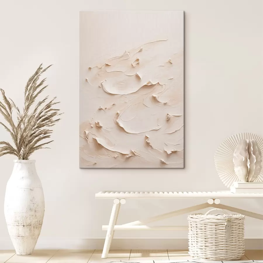 Wandbilder Abstrakte Malerei in weißen Ölfarben s40623