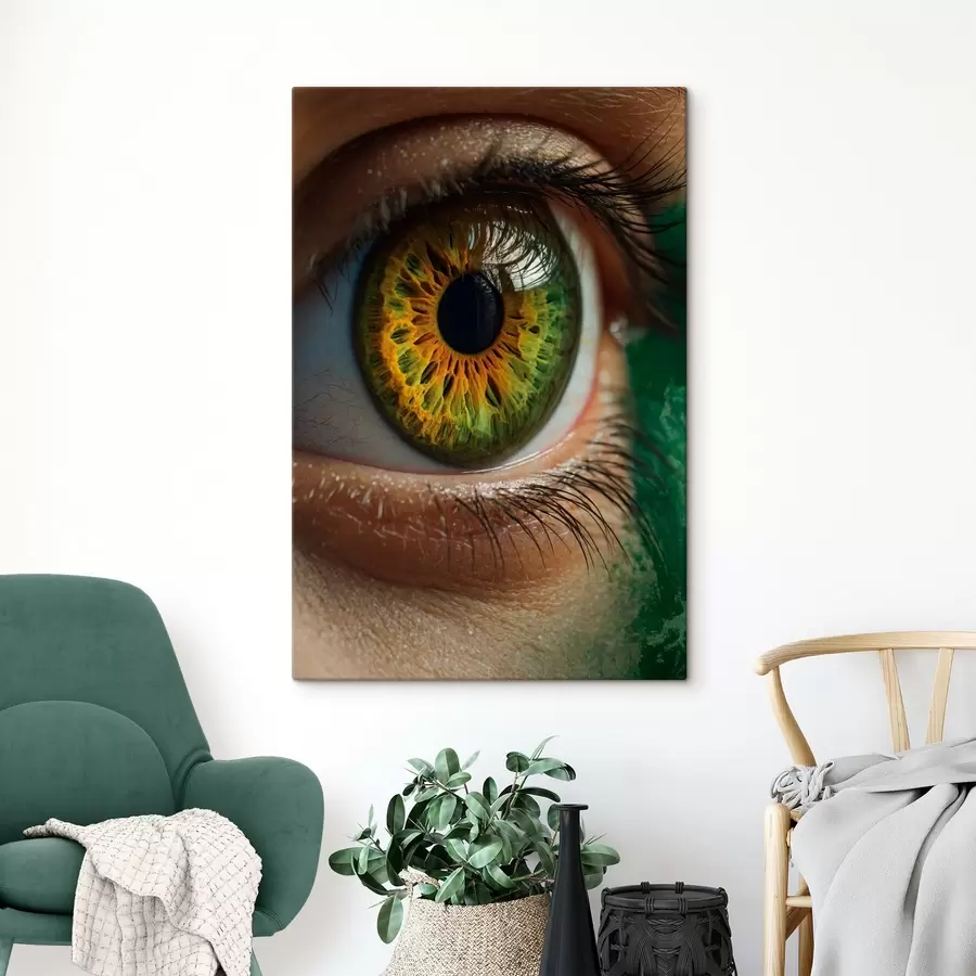 Wandbilder Grünes Auge in Nahaufnahme s40701