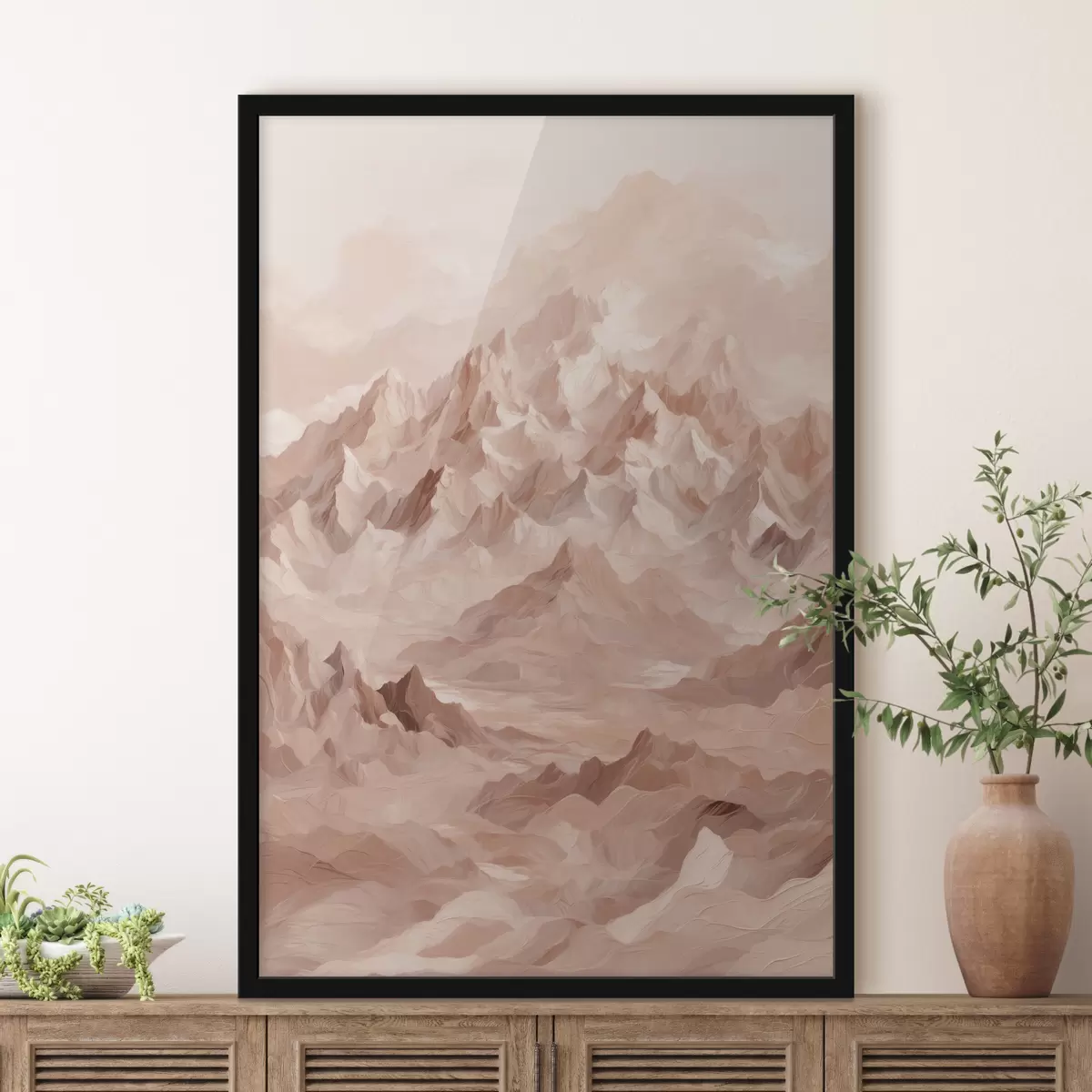 Poster Braune Berge auf braunem Hintergrund f40622