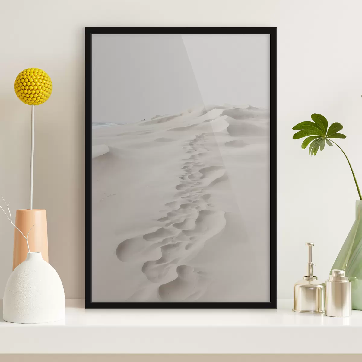 Poster Pfad auf weißem Sand f40624