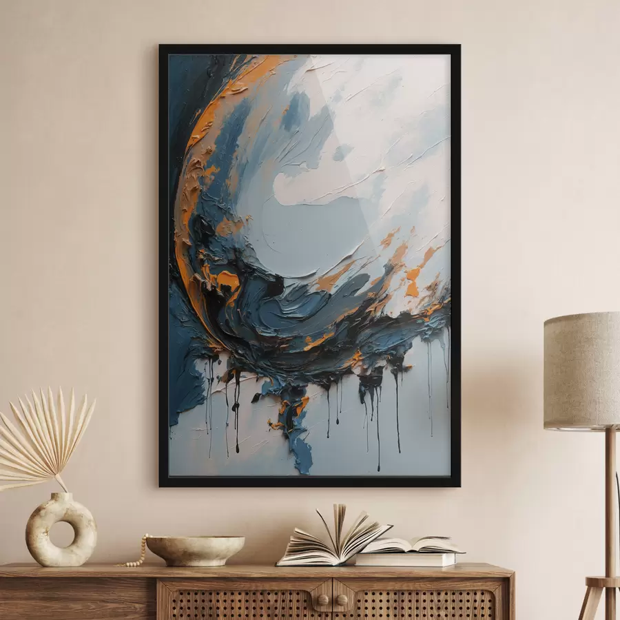 Fototapete Abstrakte Mondsichel in Öl f40646