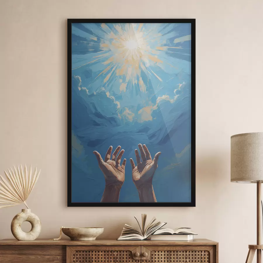 Fototapete Hände auf Sonnenhintergrund f40692