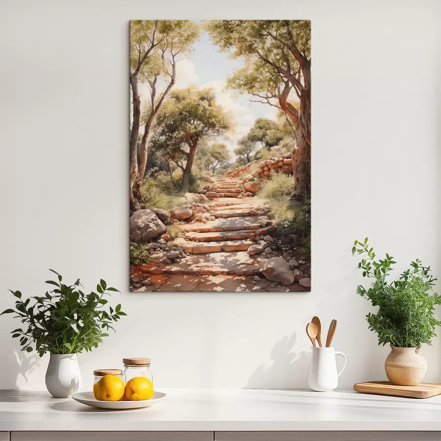 Wandbilder Pfad im Park Nachahmung Aquarell s40804