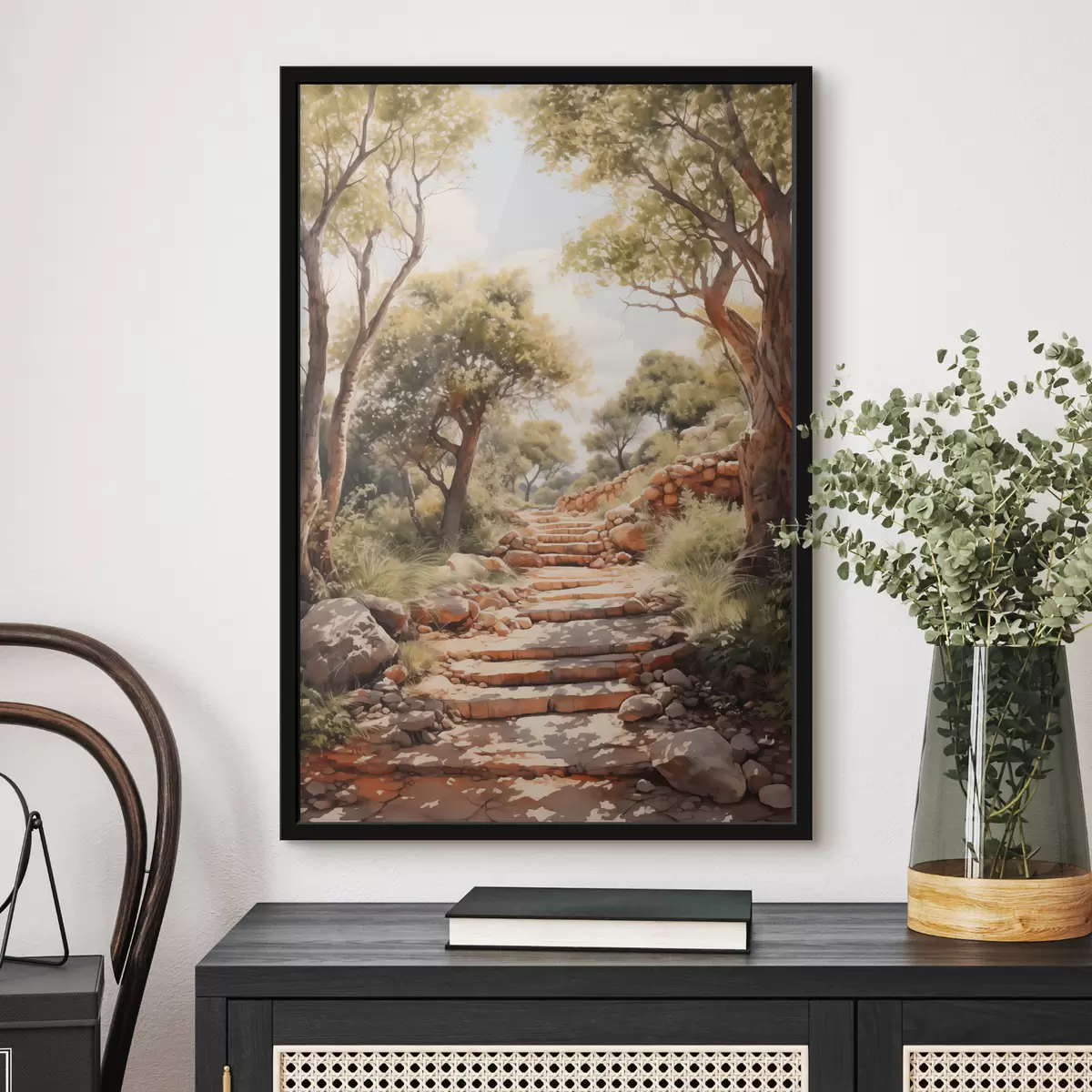 Poster Pfad im Park Nachahmung Aquarell f40804