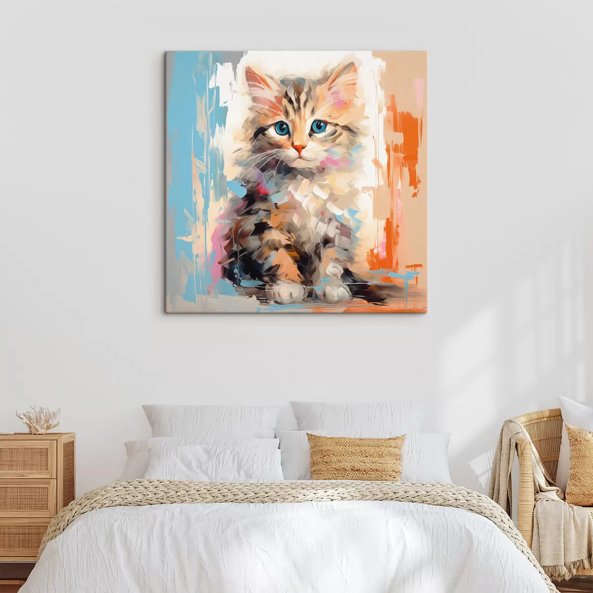 Wandbilder Ein Kätzchen mit Pinselstrichen s40735