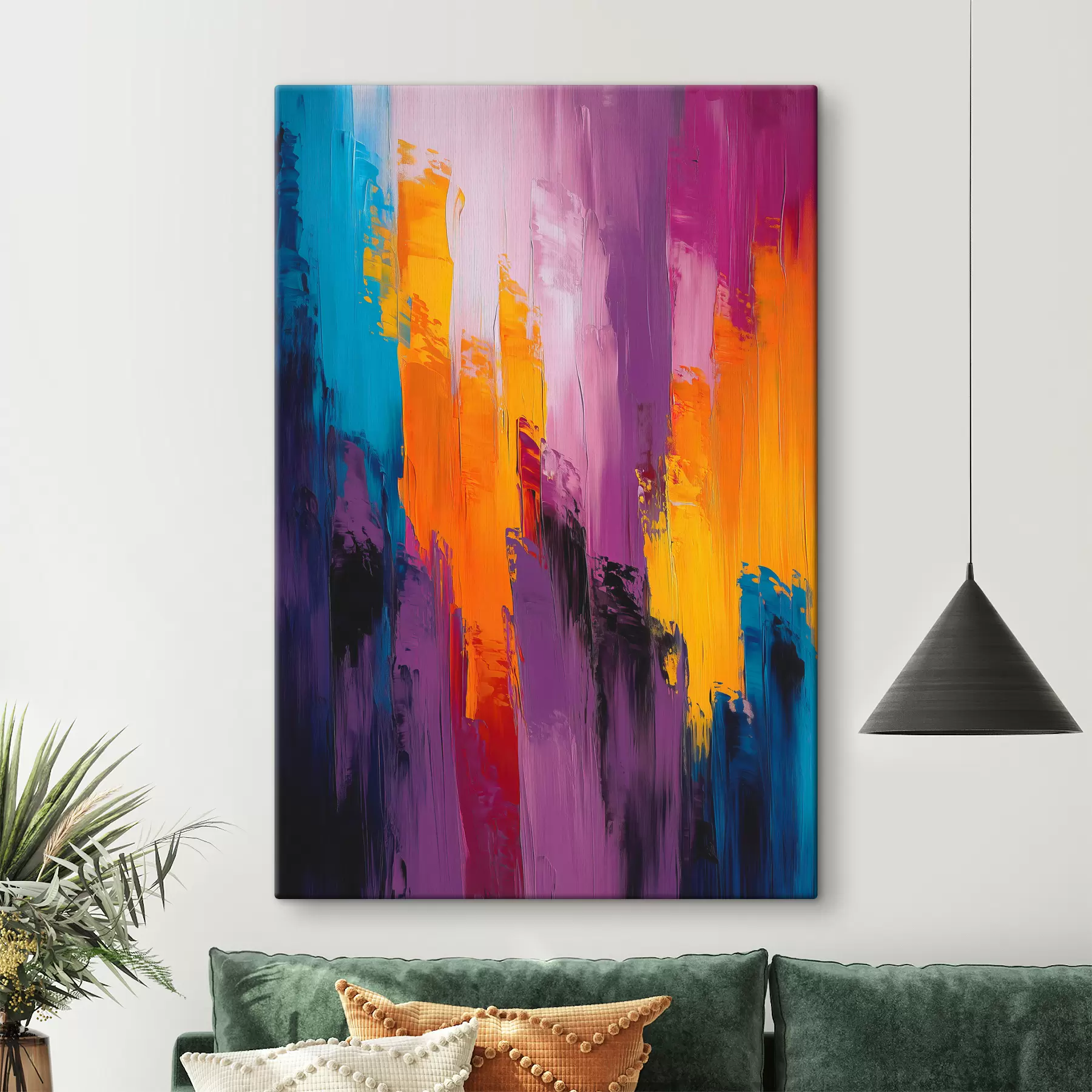 Fototapete Abstraktion mit bunten Pinselstrichen s40736