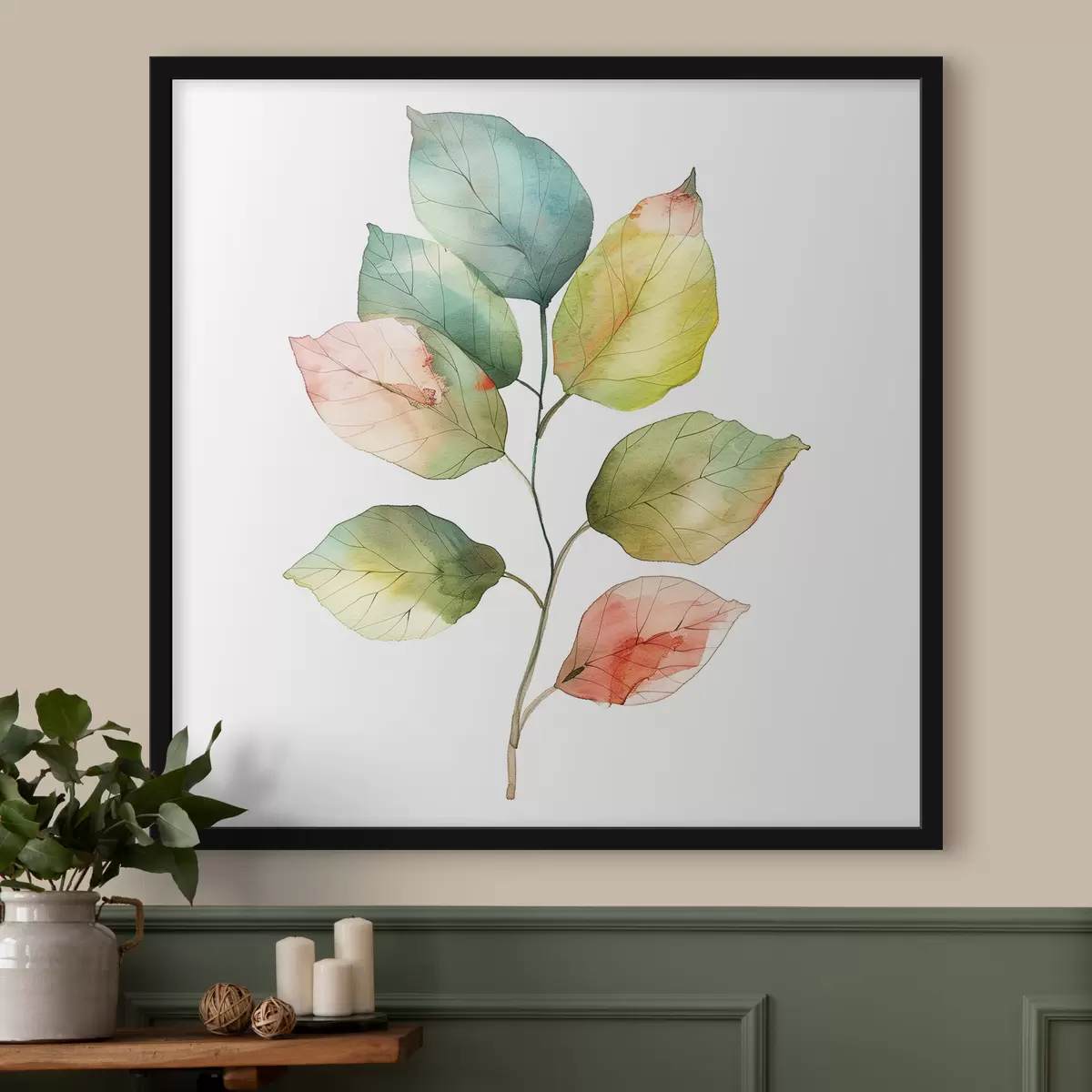 Poster Aquarellierte Blätter f40765