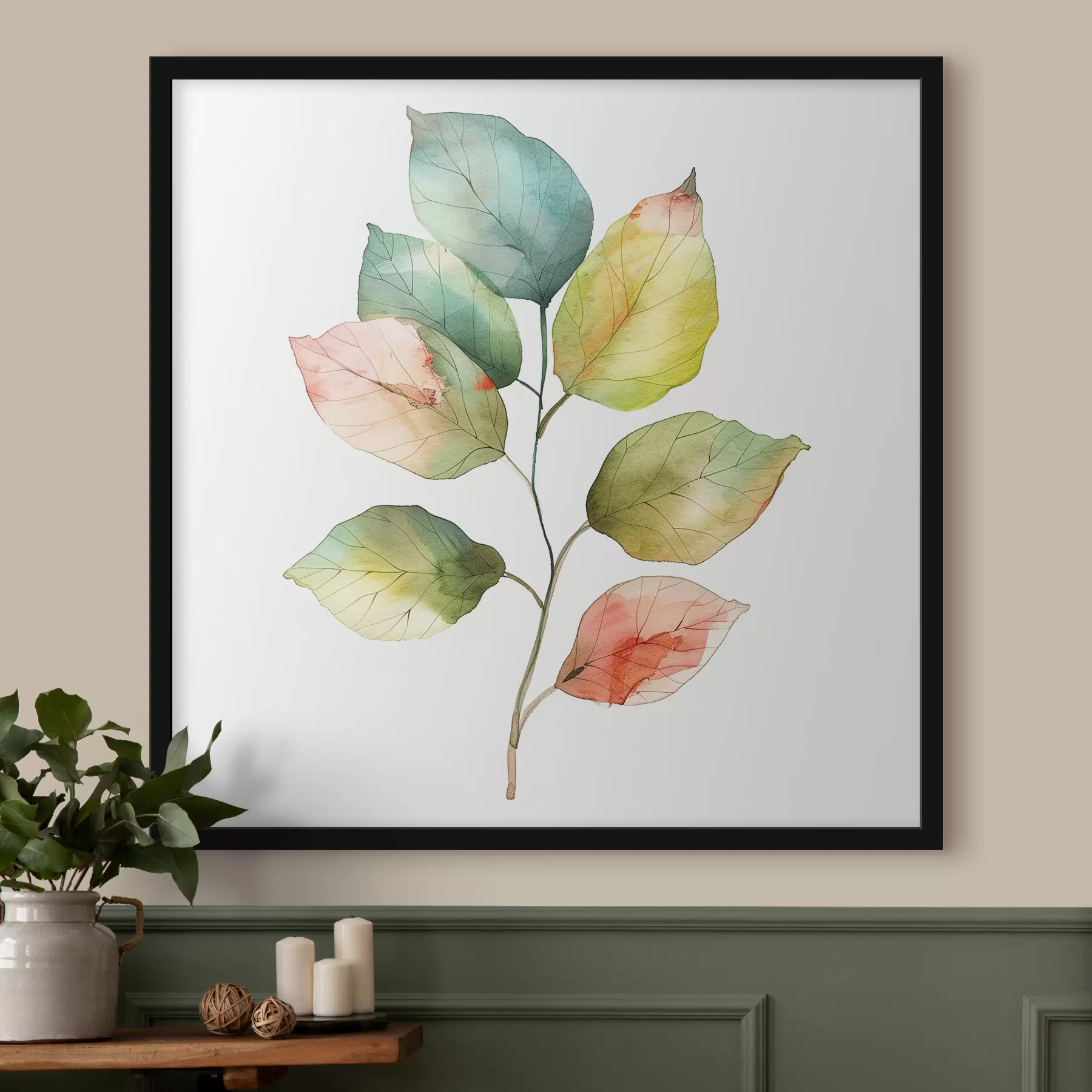 Fototapete Aquarellierte Blätter f40765