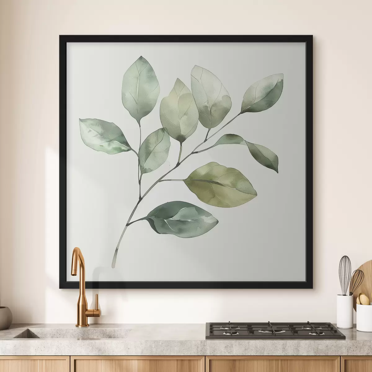 Poster Zweig im Aquarellstil f40766