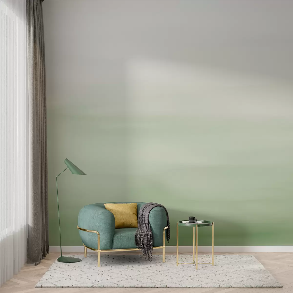 Fototapete Grüner ombre Hintergrund w01642