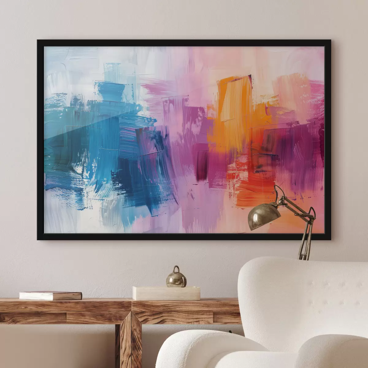 Poster Pinselstriche, verschiedene Farben, Aquarellfarben f40786