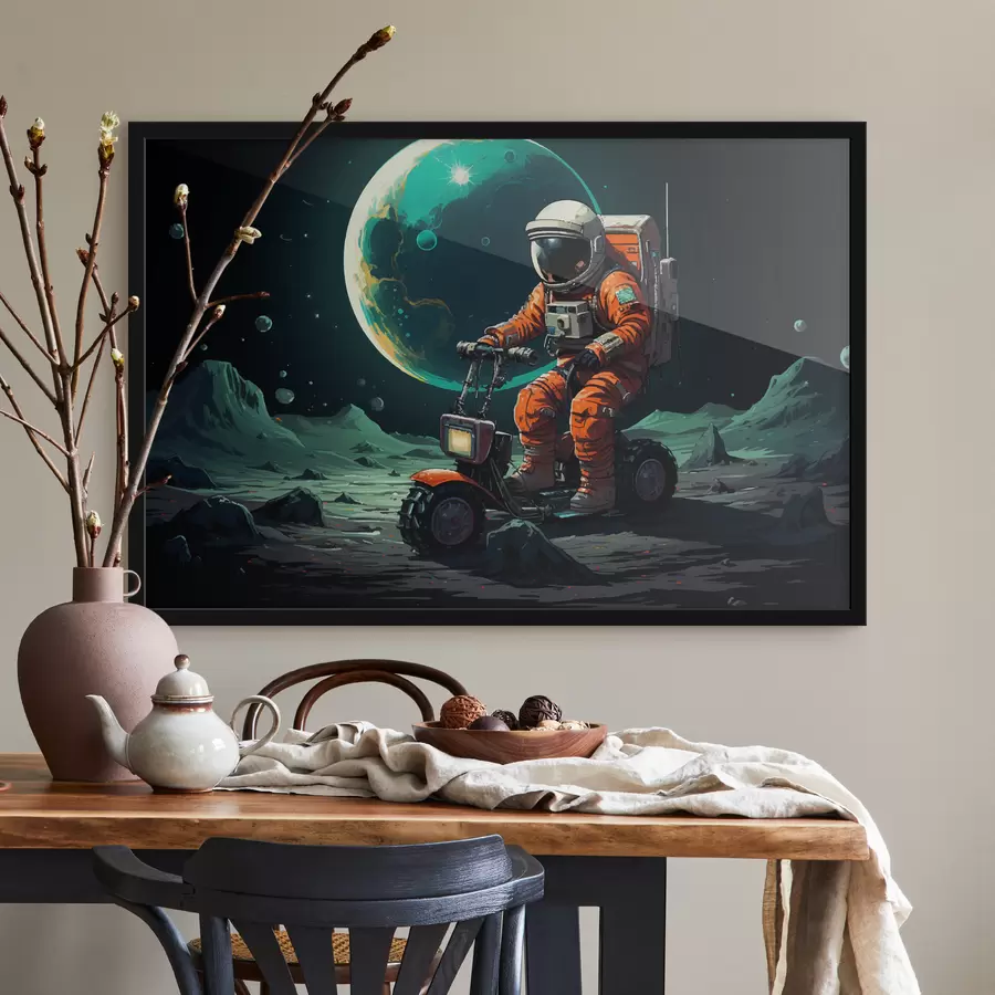 Fototapete Astronaut auf dem Mond f40837