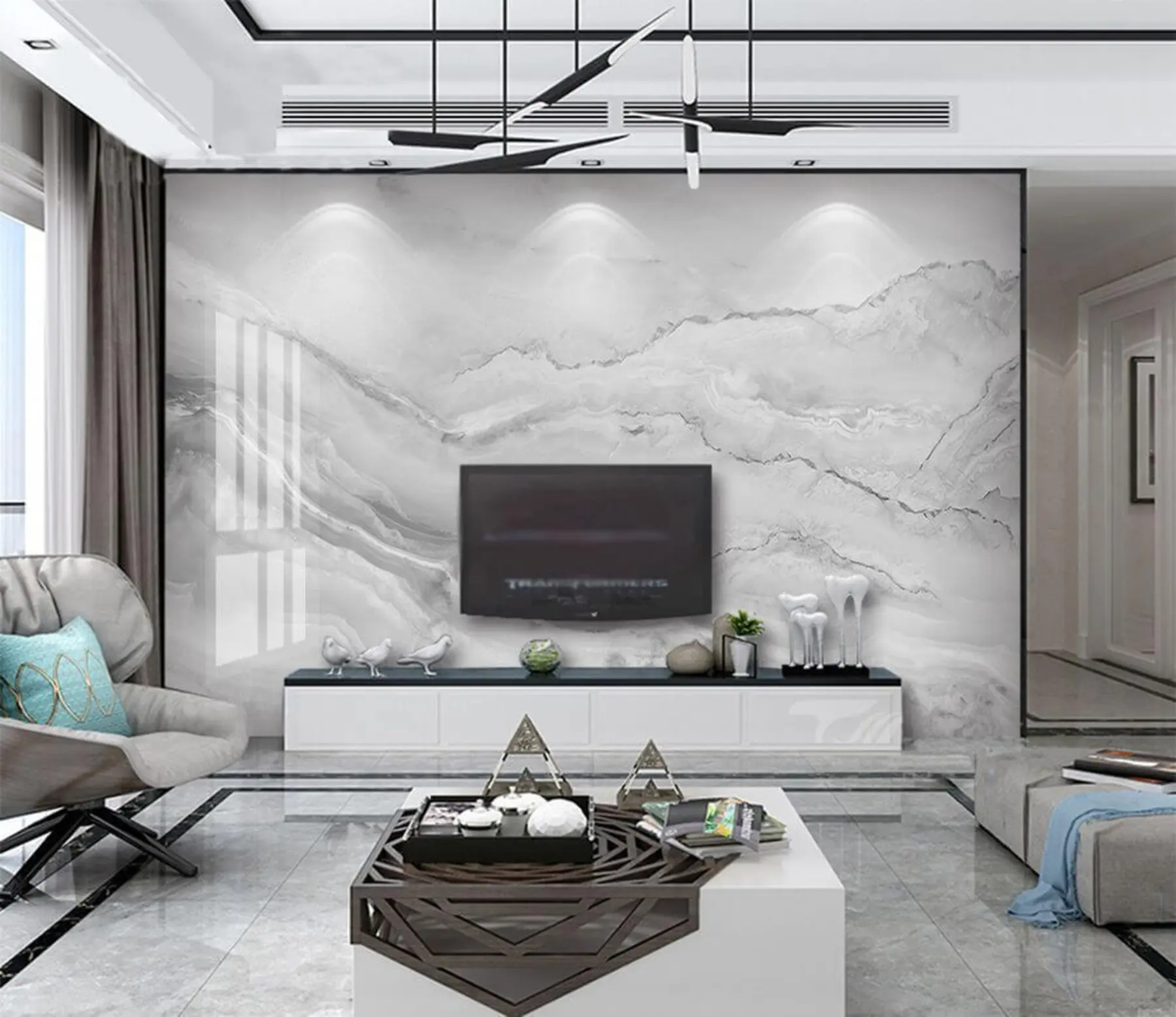 Fototapete Gefälle, graue Landschaft u35123