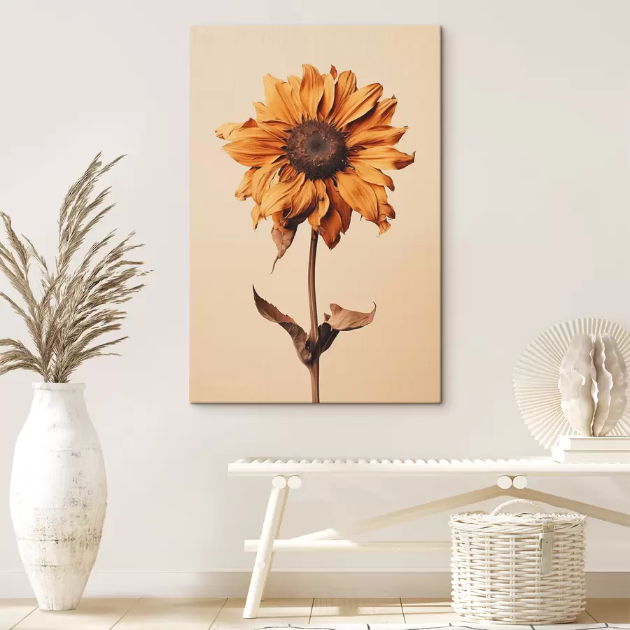 Wandbilder Getrocknete Blume mit gelben Blütenblättern Minimalismus s40882