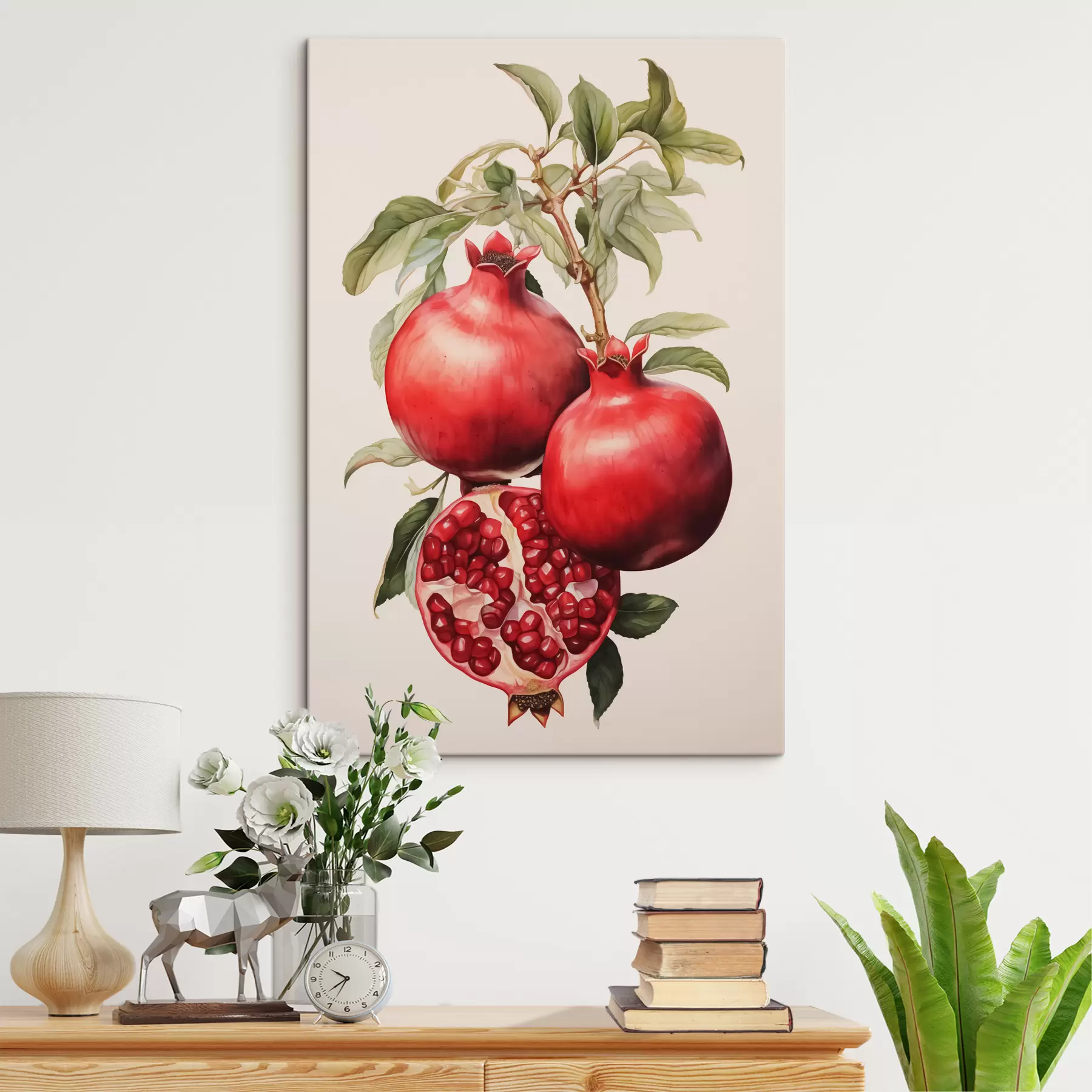 Wandbilder Reife Granatäpfel auf einem Zweig s40884