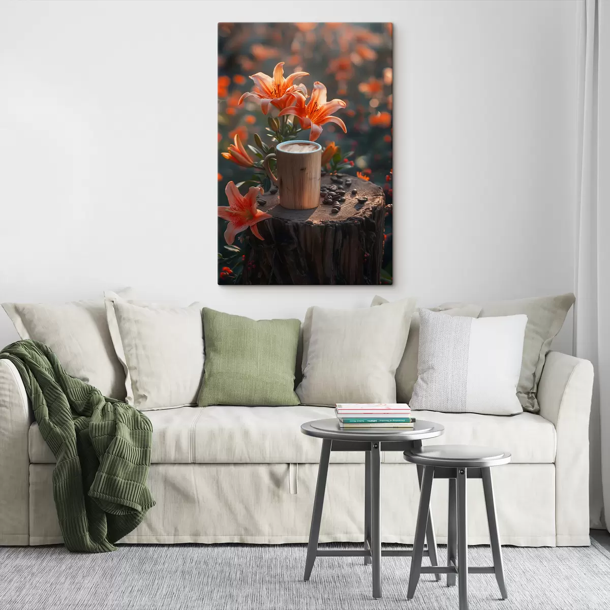 Wandbilder Cappuccino und Lilien s40907