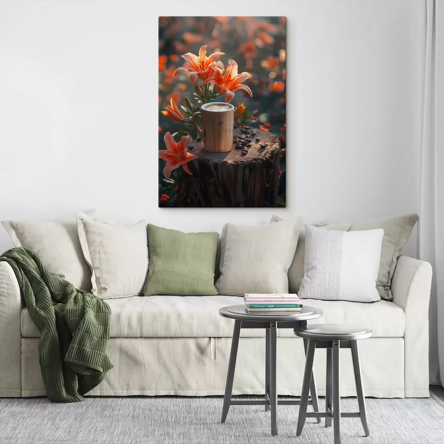 Wandbilder Cappuccino und Lilien s40907