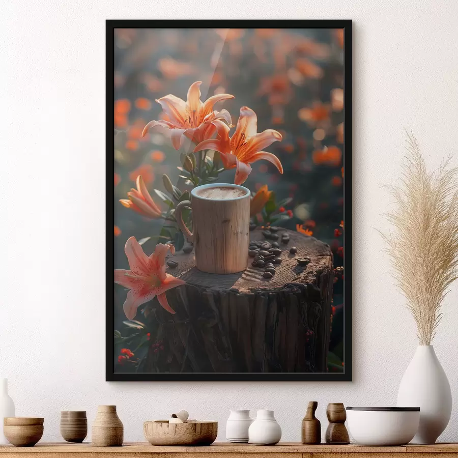 Fototapete Cappuccino und Lilien f40907