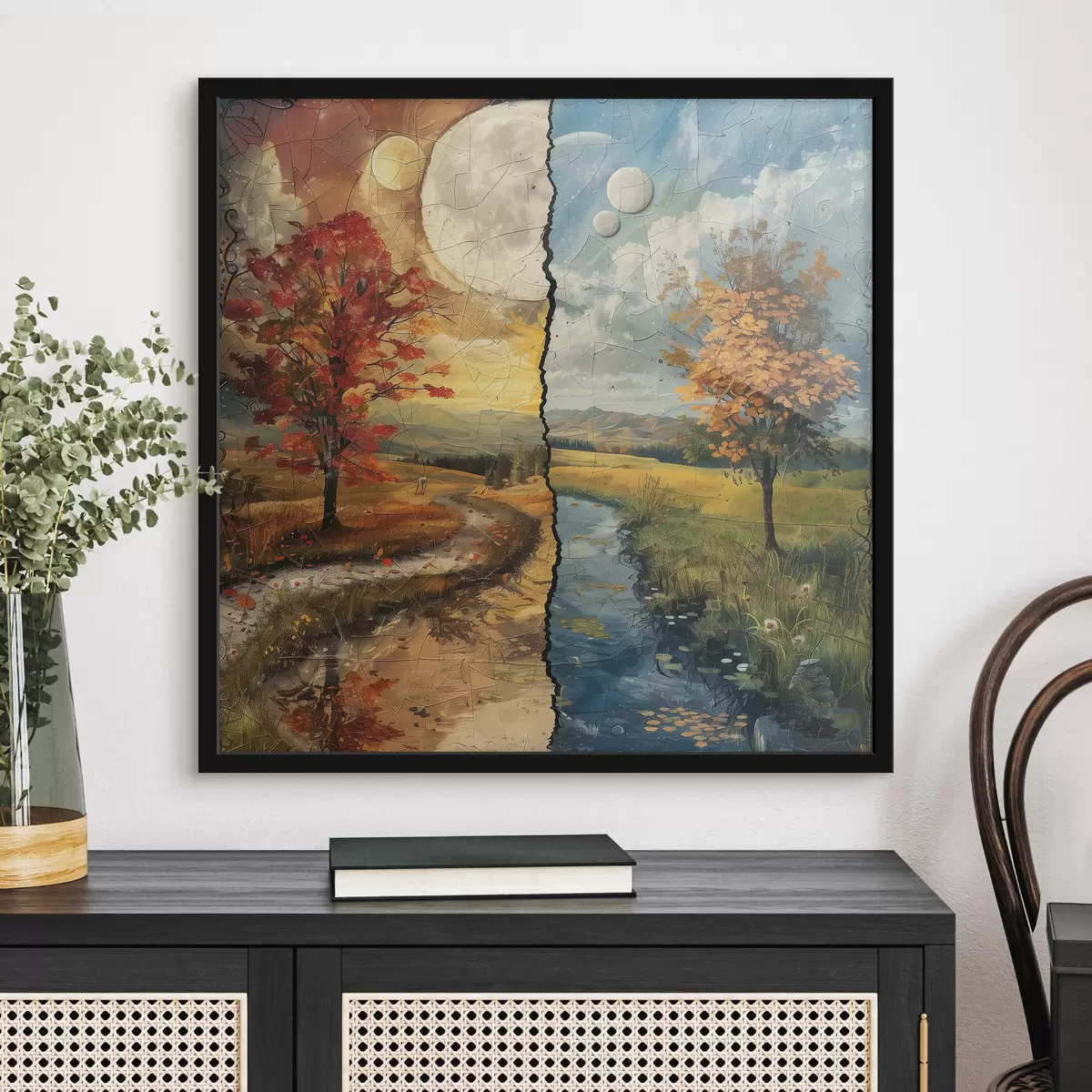 Poster Aquarellmalerei Jahreszeiten f40923