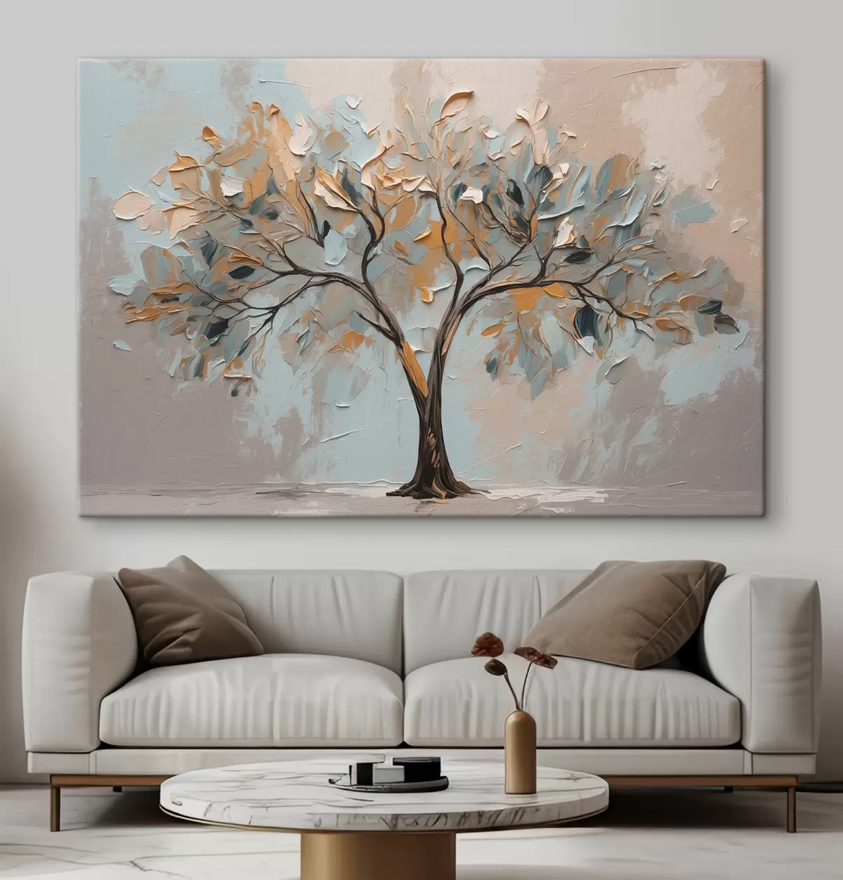 Wandbilder Baum auf abstraktem Öl-Hintergrund s40858