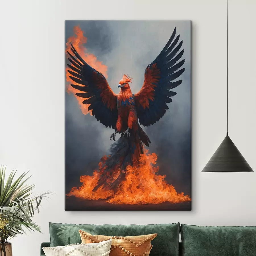 Wandbilder Phönix auf unscharfem Hintergrund s40873