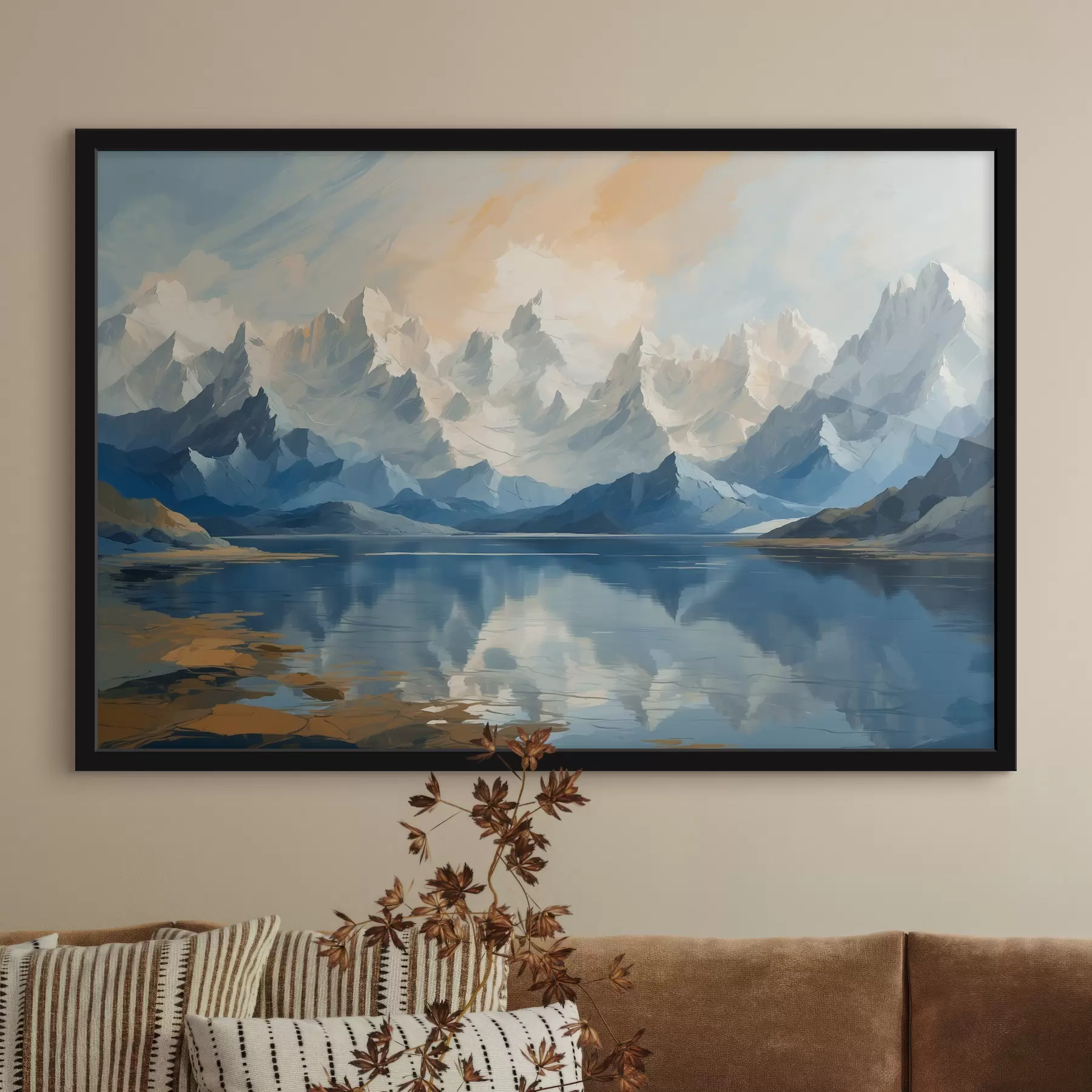 Fototapete See und schneebedeckte Berge f40861