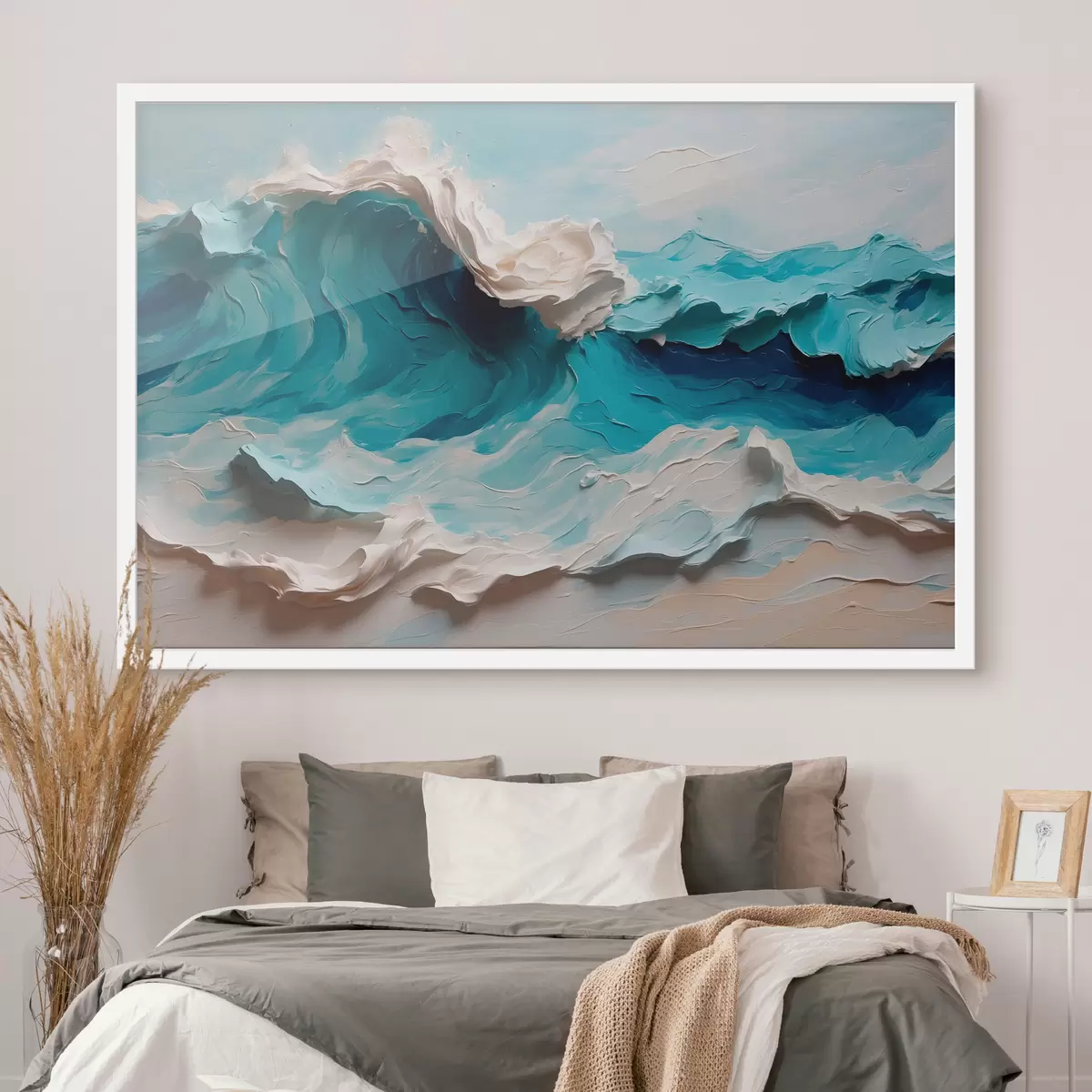 Poster Abstrakte Meereswelle in Öl f40867