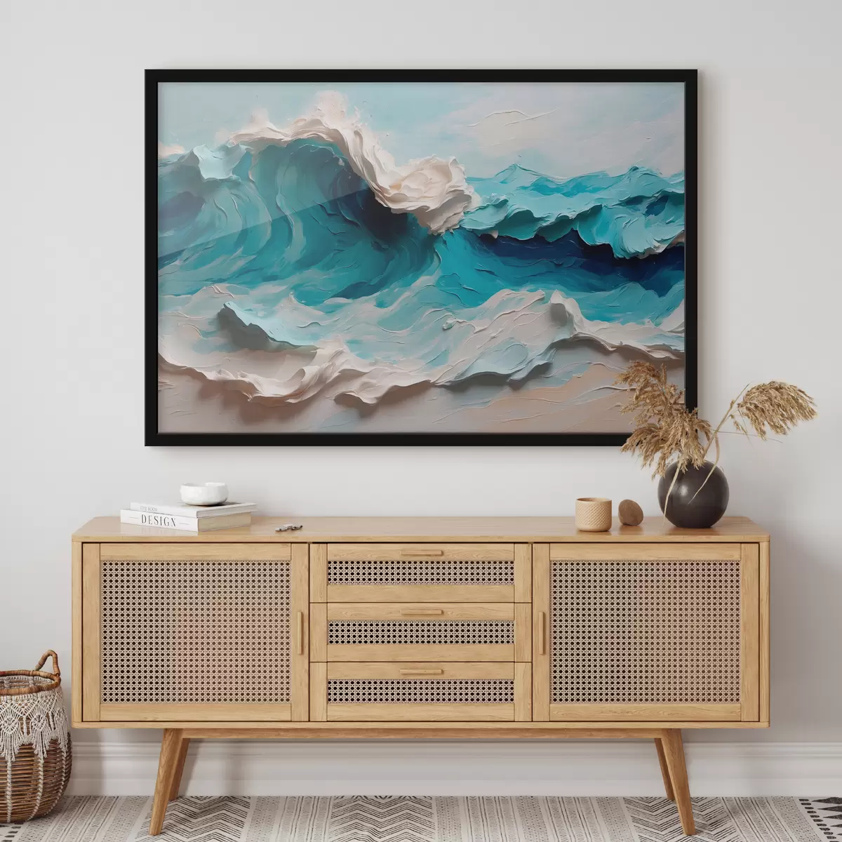 Poster Abstrakte Meereswelle in Öl f40867