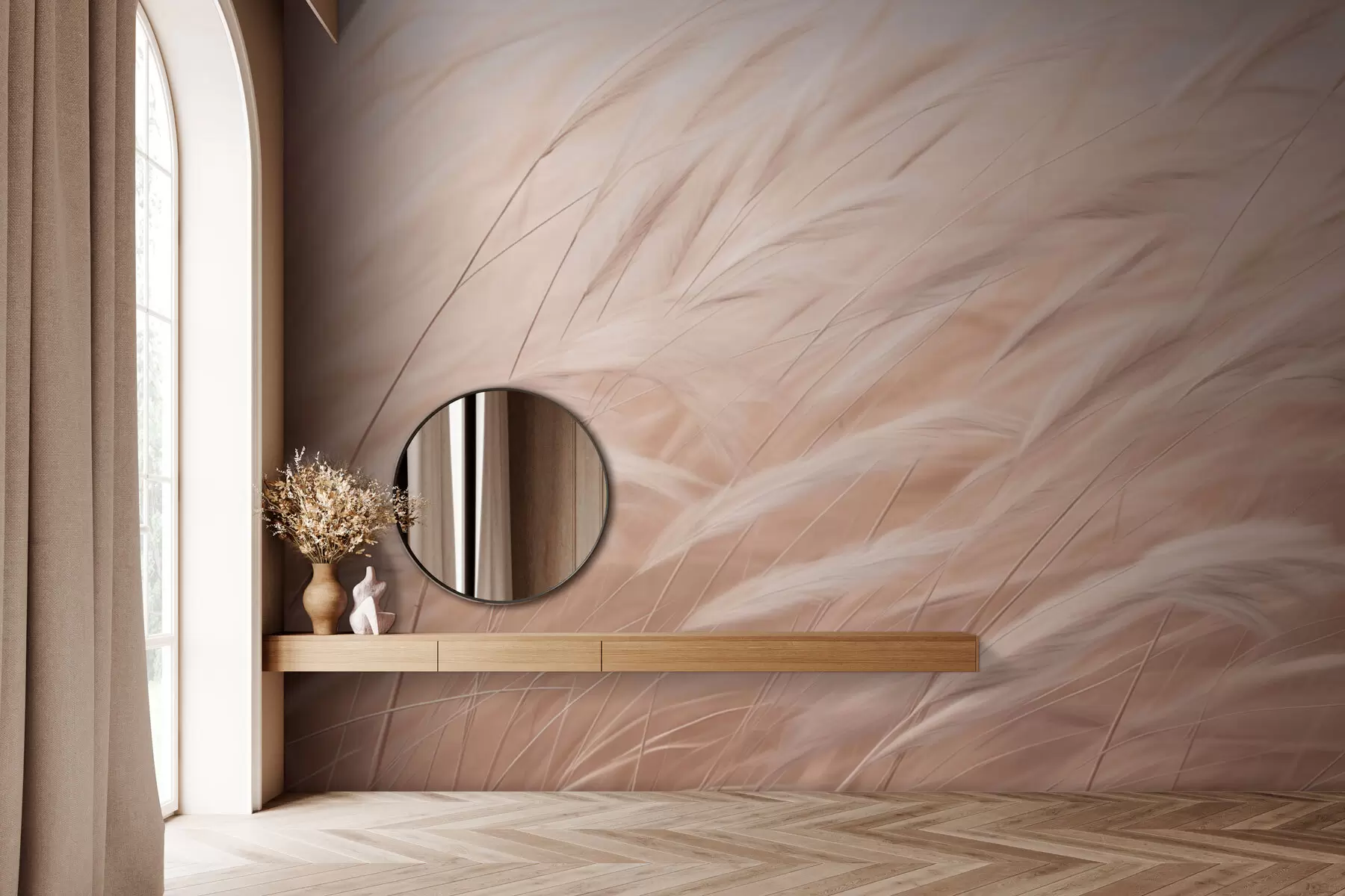 Fototapete Beige Ährchen von Wiesengras w01719v1