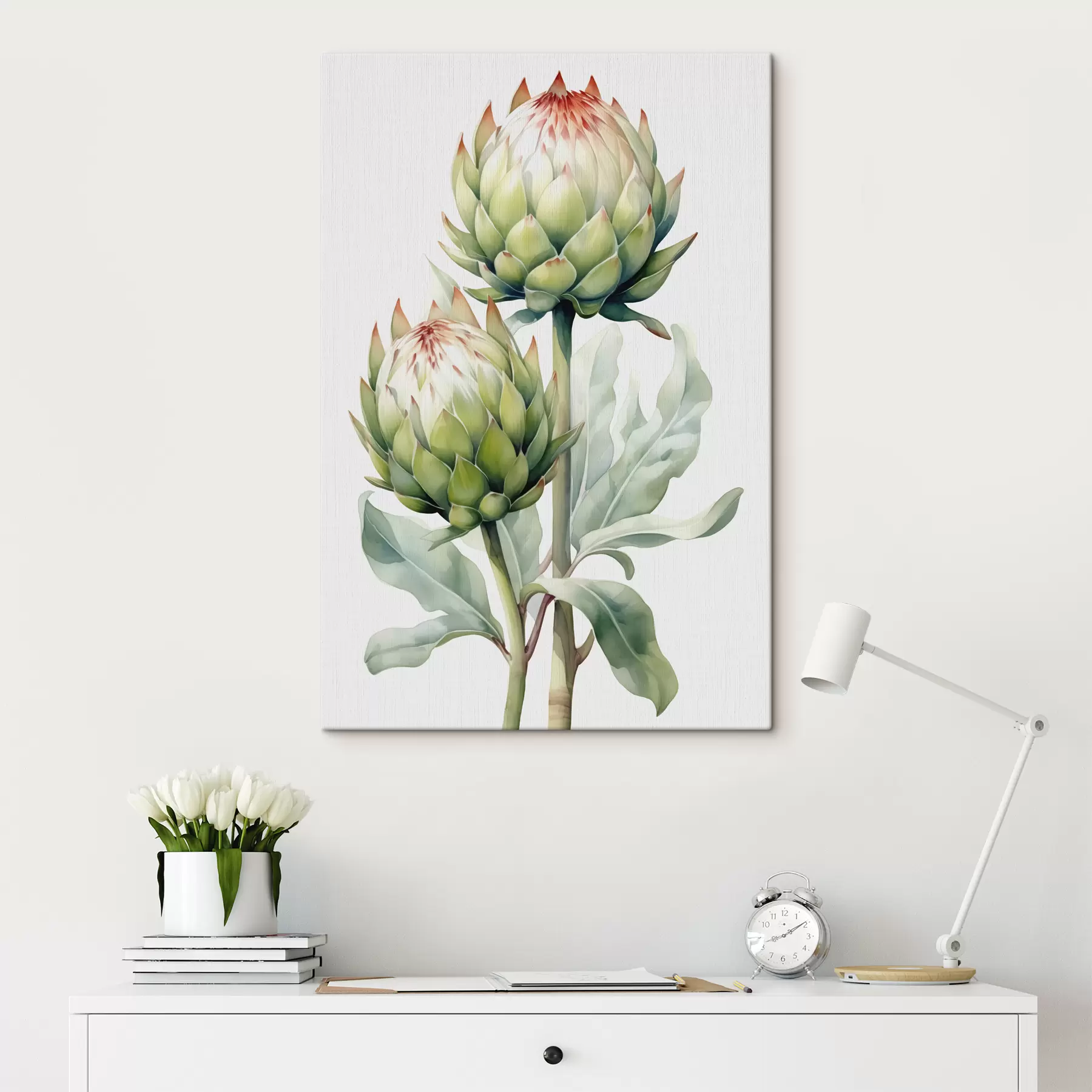 Fototapete Artischockenzweig Aquarell s41008