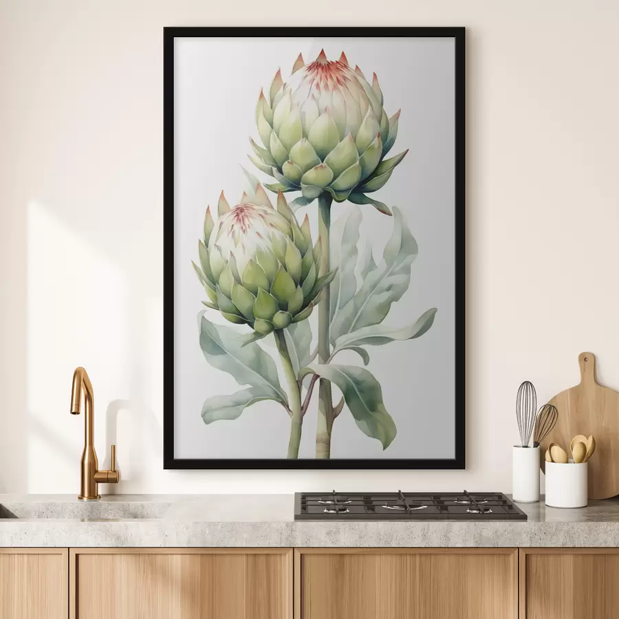 Fototapete Artischockenzweig Aquarell f41008