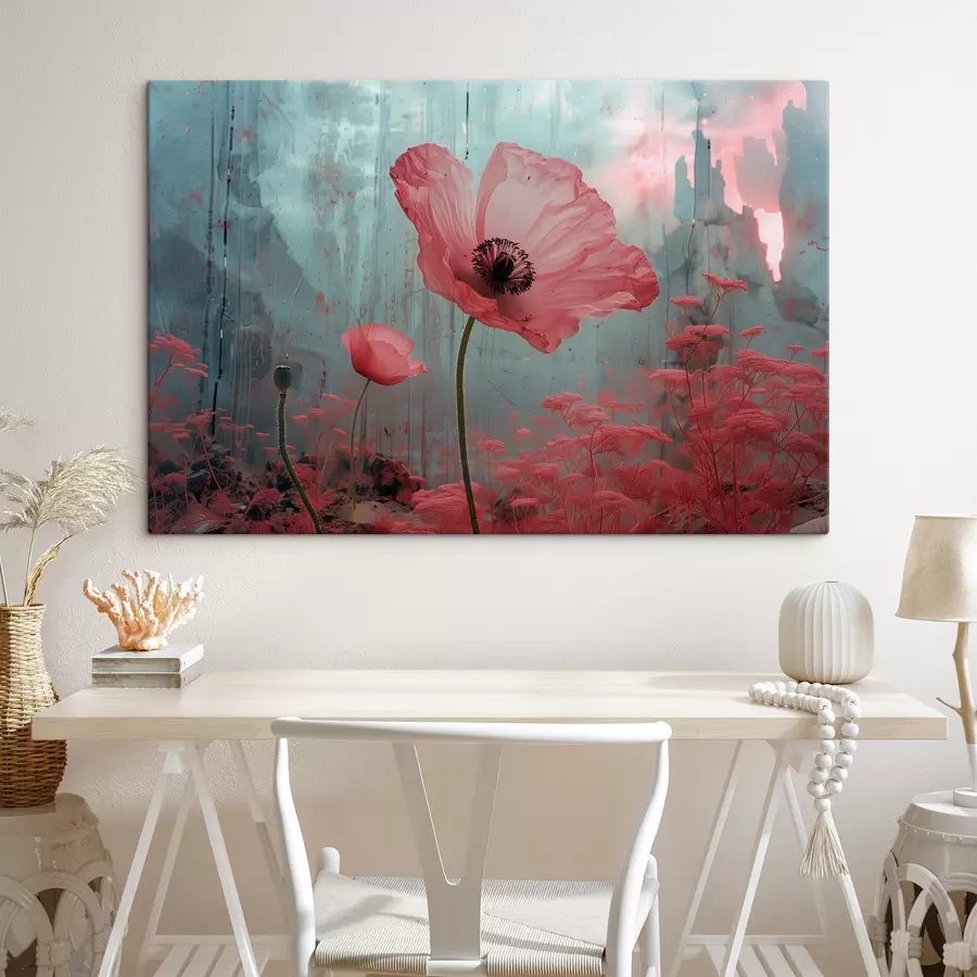 Wandbilder Mohnblumen in einer futuristischen Natur s40988