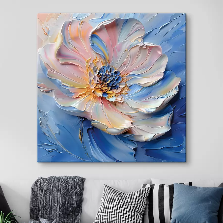 Fototapete Eine große Blütenknospe mit breiten Pinselstrichen s40993