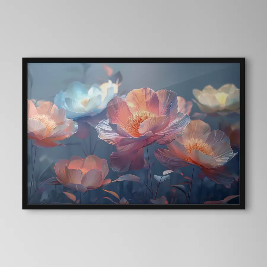 Fototapete Zauberhafte Mohnblumen mit blauer Färbung f40958