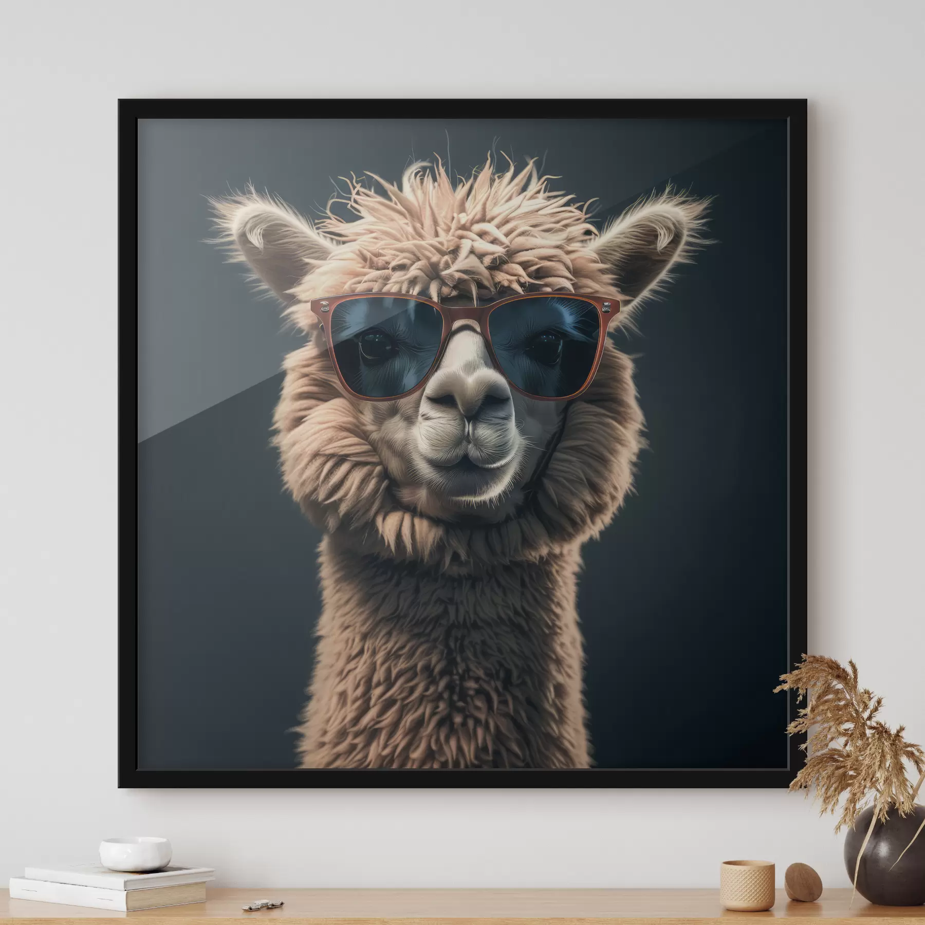 Fototapete Stylisches Lama mit Brille f40995