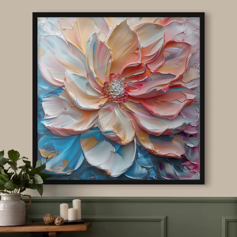 Fototapete Bunte Blütenblätter mit kräftigen Pinselstrichen f41005