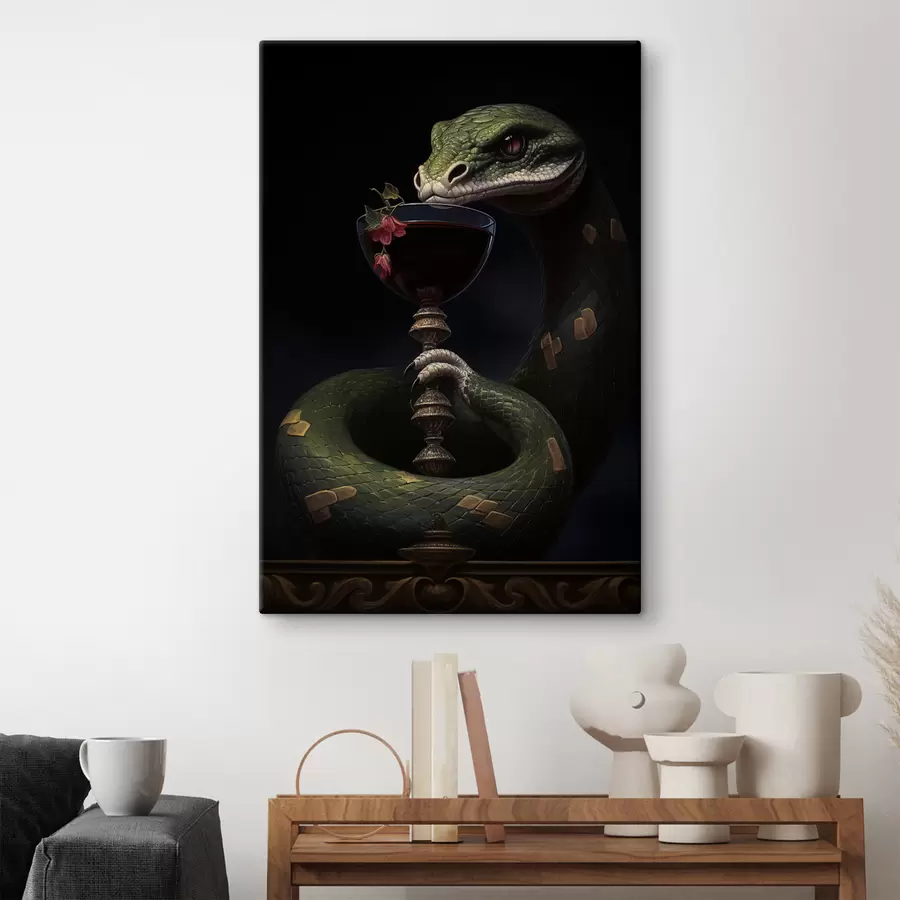 Wandbilder glas und Schlange s41140