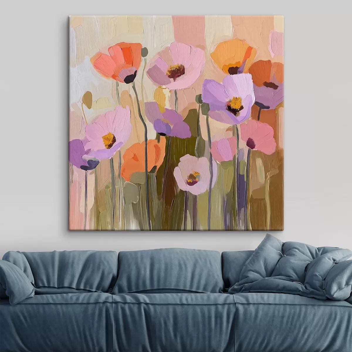 Wandbilder Acrylgemälde von Herbstmohnblumen s41158