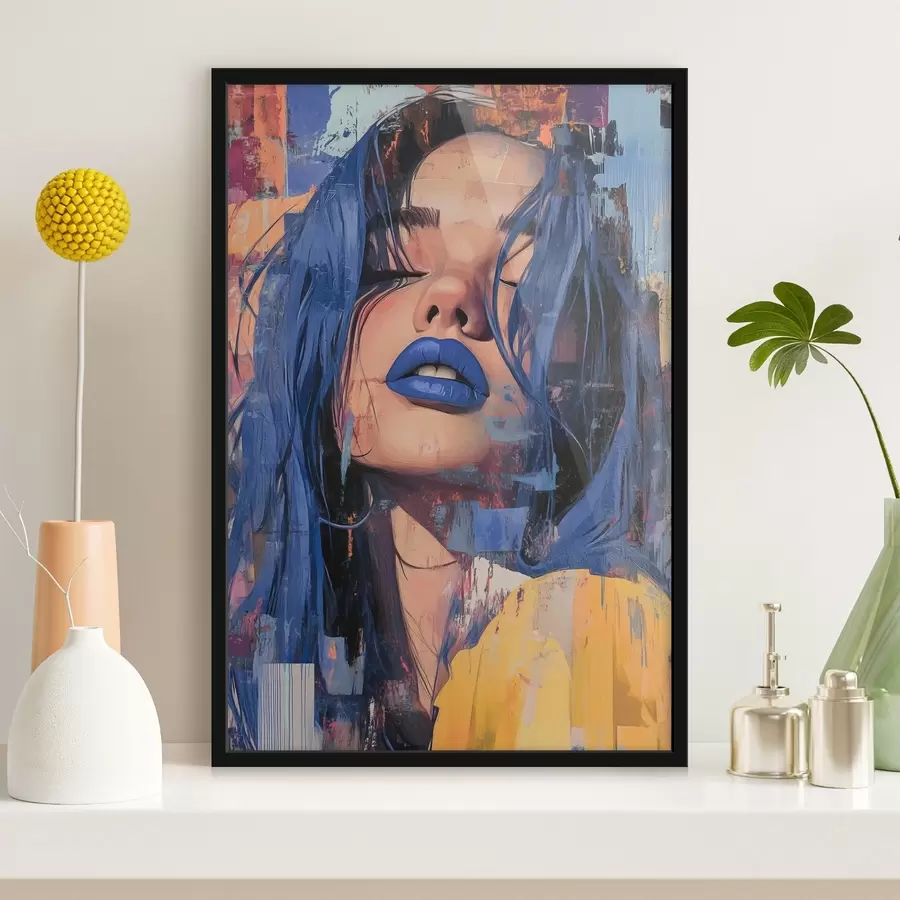 Fototapete Mädchen mit blauen Lippen f41157