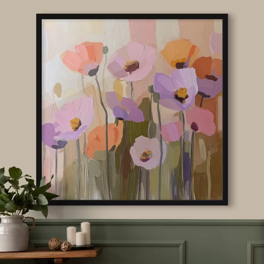 Fototapete Acrylgemälde von Herbstmohnblumen f41158