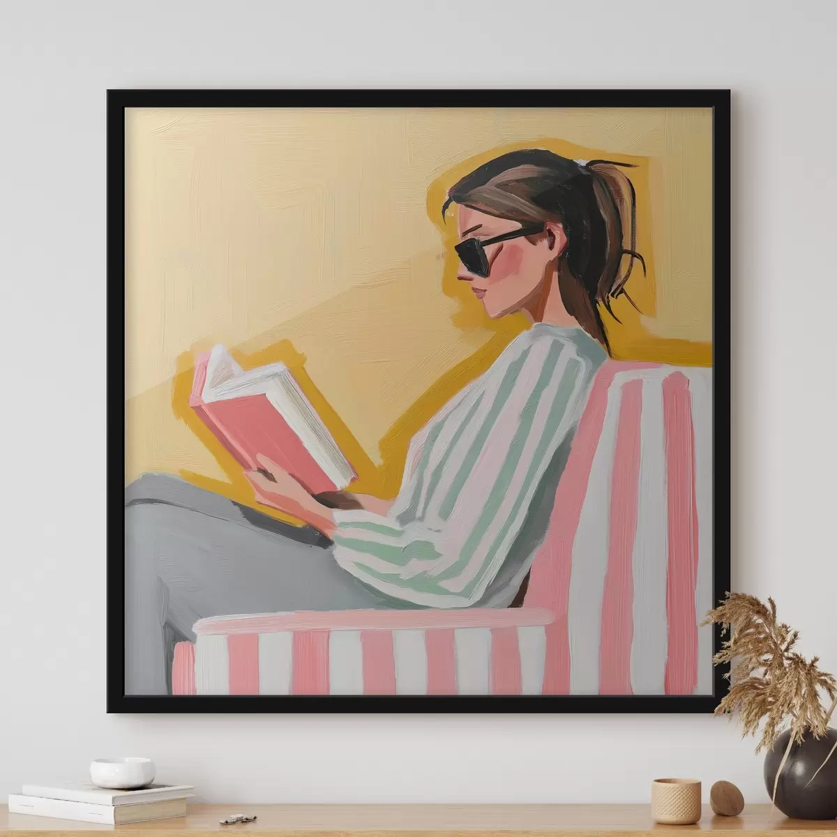 Poster Das Mädchen liest ein Buch f41162