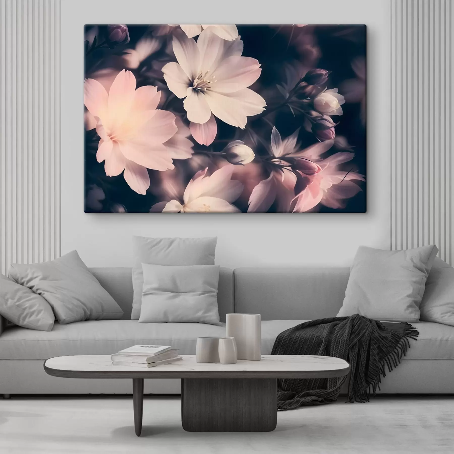 Wandbilder Soft rosa und weißen Vintage Licht Blumen mit unscharfen Hintergrund s41084