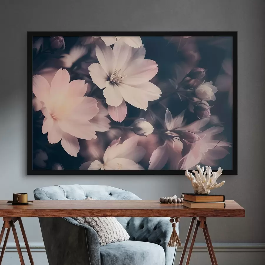 Fototapete Soft rosa und weißen Vintage Licht Blumen mit unscharfen Hintergrund f41084