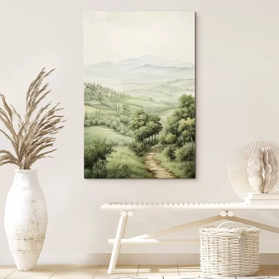 Fototapete Schöne Aquarelllandschaften, rustikal, Sommer s41221