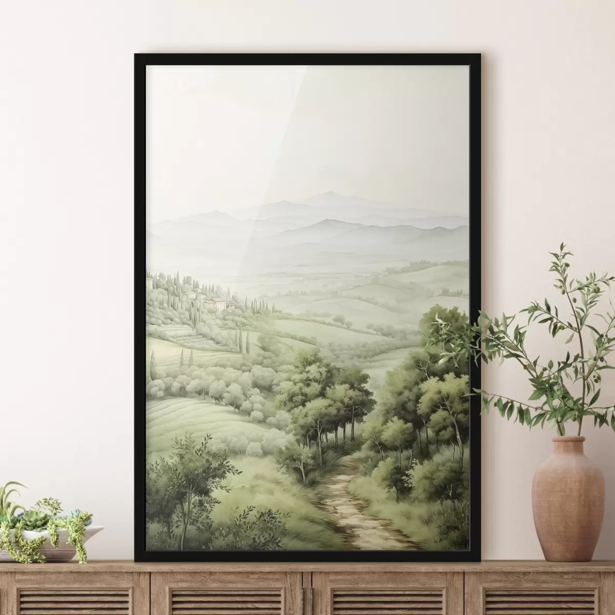 Poster Schöne Aquarelllandschaften, rustikal, Sommer f41221