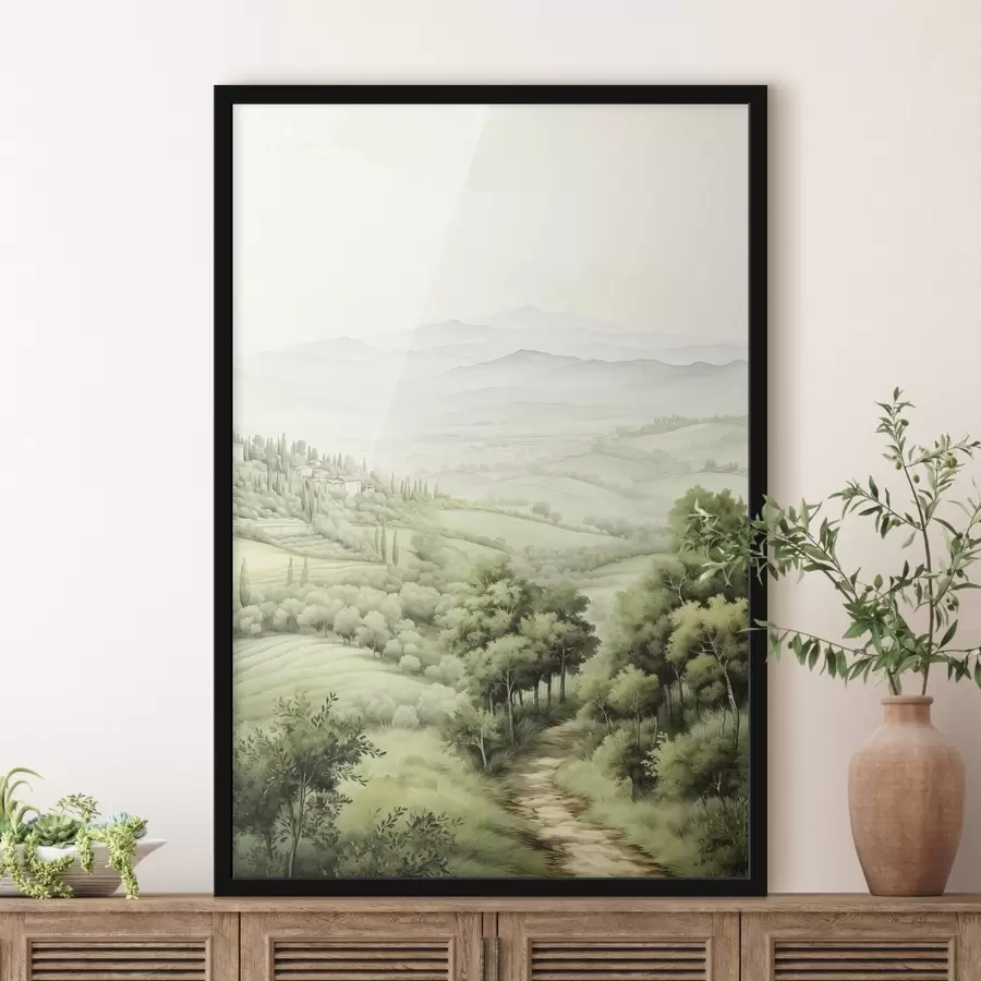 Fototapete Schöne Aquarelllandschaften, rustikal, Sommer f41221