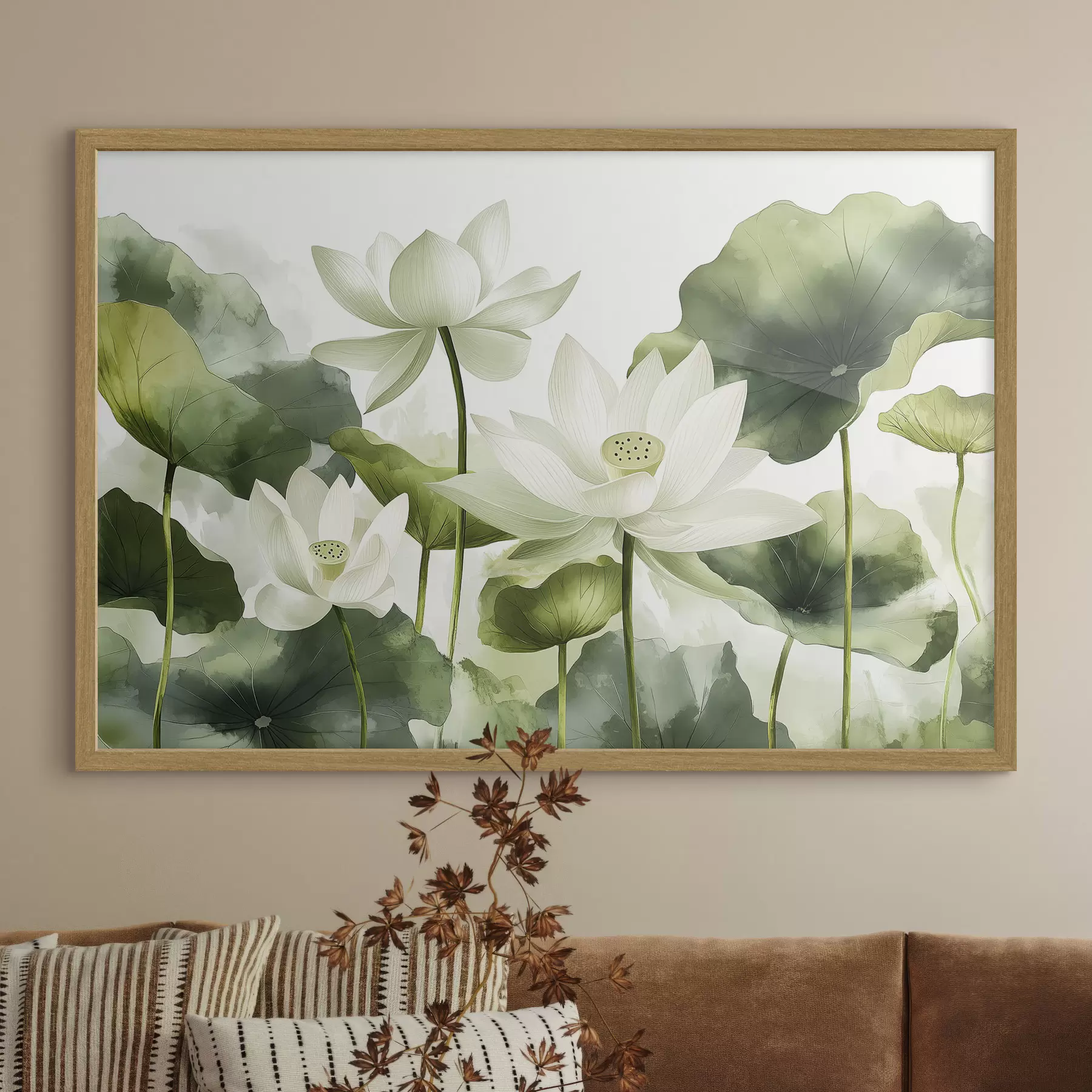 Fototapete Schöne Aquarell-Lotusblüten f41227